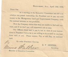 1889 montgomery AL Ala broadside MONTGOMERY LAND IMPROVEMENT COMPANY Mims Walker picture