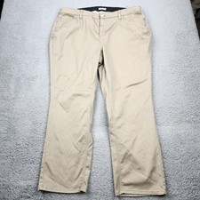 Catherines Sateen Stretch Pants Womens 22W Beige Twill Cotton 30' Inseam picture