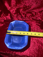 Vintage Peters pottery, blue glaze Ceramic Rectangular dish picture
