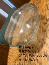 Vintage JAJ Pyrex England Clear Glass Deep Oblong Baker 541 Lidded Roaster 11