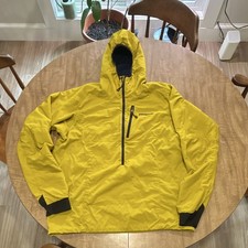 Patagonia Men's Hooded Down Half Zip Pullover Jacket Yellow Size L picture