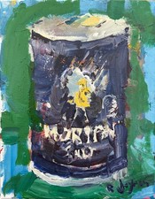 Original Expressionist Painting Morton Salt Acrylic 14x11 Canvas R. Joyner picture