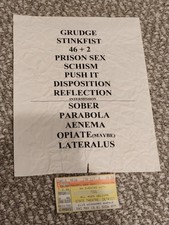 TOOL LATERALUS Detroit 2001 SHOW USED SETLIST With Ticket Stub From Show Relic picture