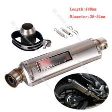 440mm Motorcycle Universal Exhaust Pipe 51mm Muffler Tip With DB Killer Silencer picture