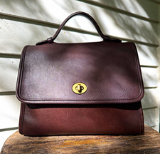 Coach Court Bag (Style 9870) in mahogany brown missing crossbody strap picture
