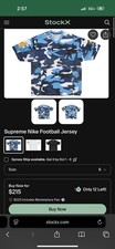 Supreme Nike Football Jersey Blue Camo FW26 Size S Brand New With Tags picture