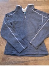Kuhl Sweater Womens XL Gray Alfpaca Fleece Quarter Zip Mock Neck Pullover picture