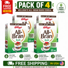 4 pack Kellogg's All Bran Buds Breakfast Cereal 8 Vitamins and Minerals High New picture