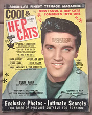COOL & HEP CAT'S TEEN MAGAZINE, October 1958, ELVIS PRESLEY COVER, GOOD+ picture