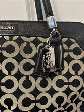 Coach Op Art Sateen Kimberly Carryall Shoulder Bag Black picture