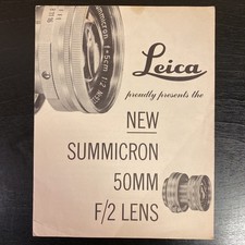 Used Leica Related Rare Material proudly presents the New Summicron 50mm F/2 Len picture