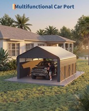12x20 ft Metal Carport Enclosed ,Heavy Duty Outdoor All-Weather Shed Car Shelter picture