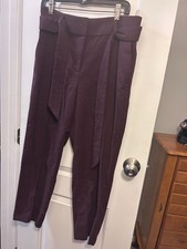 Purple Loft dress pants size 6 with belted detail picture
