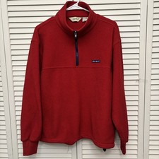 Vintage Eddie Bauer Made In USA Polartec Quarter Zip Fleece Pullover  Size S picture