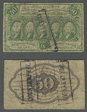 Contemporary COUNTERFEIT 50c 1st Issue 1862-63 F+ Fractional Currency picture