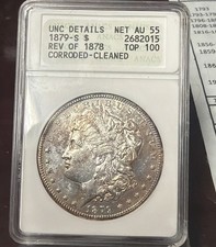 1879-S Rev. of 1878 Morgan Silver Dollar, ANACS AU 55 picture