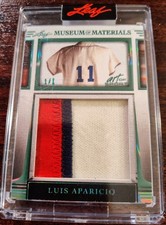 Luis Aparicio 2023 Leaf Museum Of Materials 3-color Jumbo Patch GREEN 1/1  picture