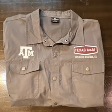 Colosseum Texas A&M Aggies Men's XL Gray Long Sleeve Button Front Shirt picture