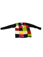 Victoria Harbour Colorblock Sequin Patchwork Sweater Vintage Size S picture