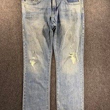 True Religion Ricky Relaxed Straight Jeans Mens 36 Light Wash Blue Y2K Denim picture