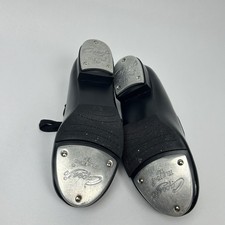 Capezio Tele Tone Tap Shoes Black Patent Leather Lace Up Women’s Size 6M picture