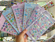 NIP Iridescent Shiny Kawaii 3D Puffy Resin Charm Animal Stickers: You Choose picture