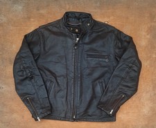 Schott NYC 141 Cafe Racer Cowhide Leather Motorcycle Jacket Faded Brown Size 42 picture