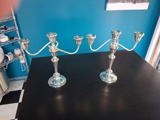 Pair of Vintage Silver Plated 3 Arm Candelabras by Gorham YC3032/YCP picture