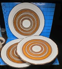 3 Midwinter Stonehenge Earth Earthenware Dinner Plates 10.5in Discontinued VGC  picture