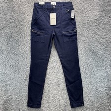 NWT Joie High Rise Park Skinny G Pants Navy Blue Utility Zip MSRP $228 Size 28 picture