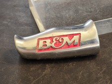 B&M Quicksilver T-Handle Shift Knob Polished Aluminum Red Logo Vintage Shifter picture
