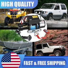 10000LBS Electric Winch 12V Synthetic Rope Off-road 4WD SUV Truck Towing Trailer picture