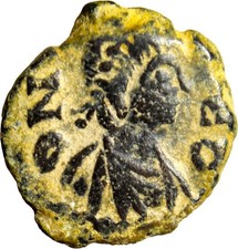 VERY RARE Minimis Leo I Æ 12mm. Cyzicus(?), AD 457-474. [D N L]E(retrograde) picture