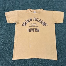 True Vintage 70s Golden Pheasant Tavern Bar Washington Single Stitch Shirt XL picture