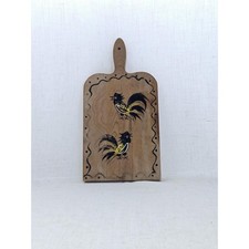 Vtg Hand Painted Rooster Cutting Board, Tray, Retro Farmhouse Kitchen Japan picture