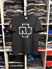Vintage Y2K Rammstein Metal Rock Band Faded Black T-Shirt Size L picture