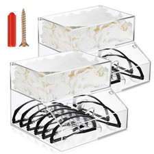 2 Pcs Acrylic Safety Glasses and Glove Holder Dispenser- 2 Compartment Contai... picture