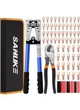 Sanuke Battery Cable Lug Crimping Tool Kit with Cable Cutter 60pcs Ring Terminal picture