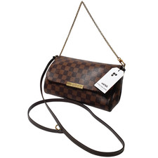 TARIFF FREE Authentic Louis Vuitton Favorite MM Damier Ebene N41129 Daily CLA762 picture