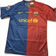 Nike FC Barcelona 2009 Final Roma Henry 14 Jersey Blue Red Size L picture