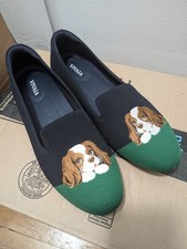 Vivaia Women's *SIZE 7 - 7.5* : King Charles Spaniel Audrey Embroidered Loafer picture