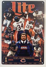 Chicago Bears Miller Lite Beer Sign - Walter Payton - Devin Hester Urlacher picture