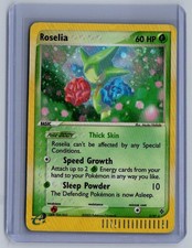 2003 Pokemon ROSELIA Ex Dragon Set COSMOS HOLO Rare e-Reader Series Card 9/97 picture