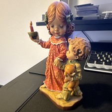 ANRI Sarah Kay “My Little Brother” Wood Carved Figurine 6.5” 460/2000 picture