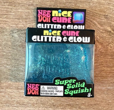 AUTHENTIC NeeDoh Nice Cube Glitter & Glow - Blue SOLD OUT & VIRAL picture