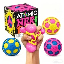 NeeDoh Atomic Squishy Stress Relief Ball Fidget Toy Sensory Pink Box Gift picture