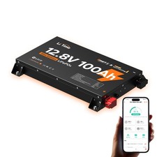 LiTime 12V 100Ah Slim Smart Heating LiFePO4 Lithium Metal Case Battery For RV picture