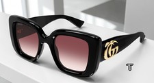 GUCCI GG1975S 001 Black Black Red Lens 50 mm Butterfly Women's Sunglasses picture