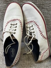 GUC Keds Champion Pennant Leather Sneakers Baseball White Women Sz 8.5 WH54430 * picture