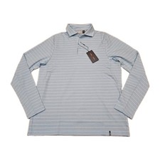 Kjus Soren Long Sleeve Polo Shirt Men's M / 50 Blue Striped Golf Performance picture